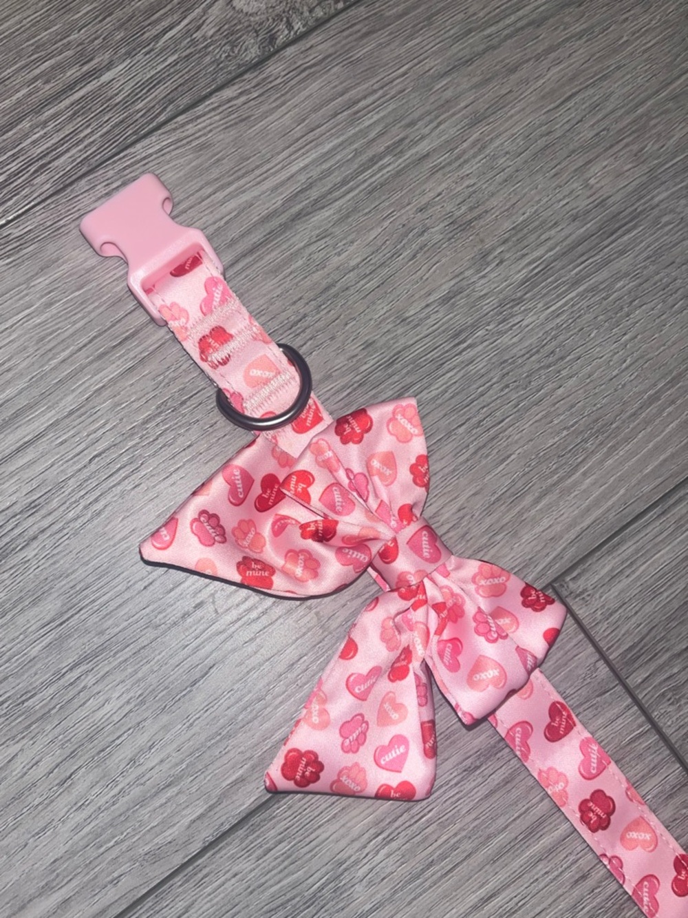 Pink Bow Dog Collar